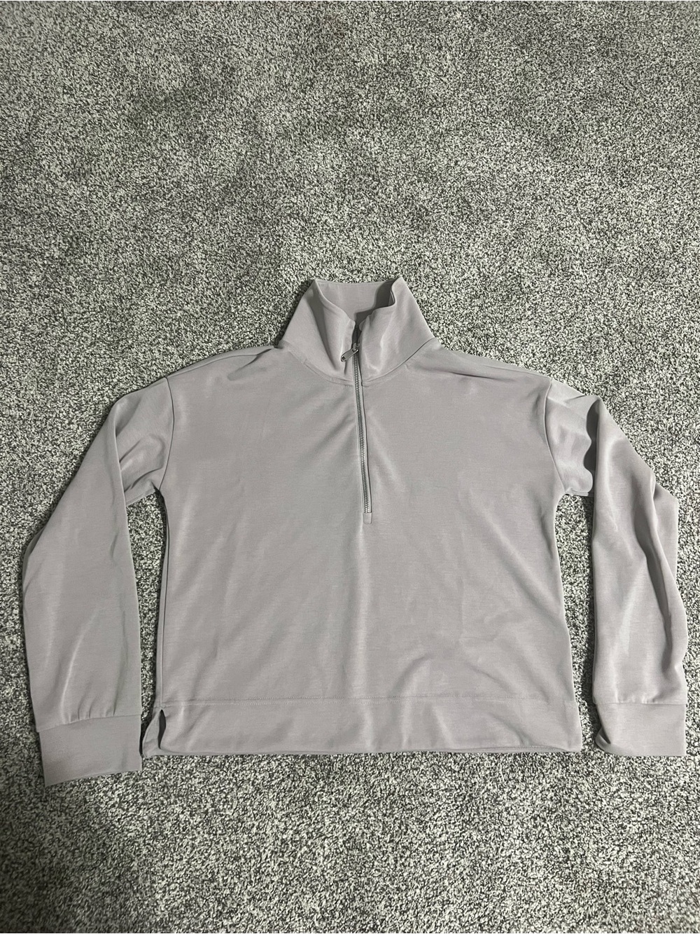 Athleta Men's Half-Zip Sweater - Light Gray/purple